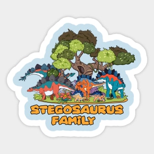 Stegosaurus family Sticker